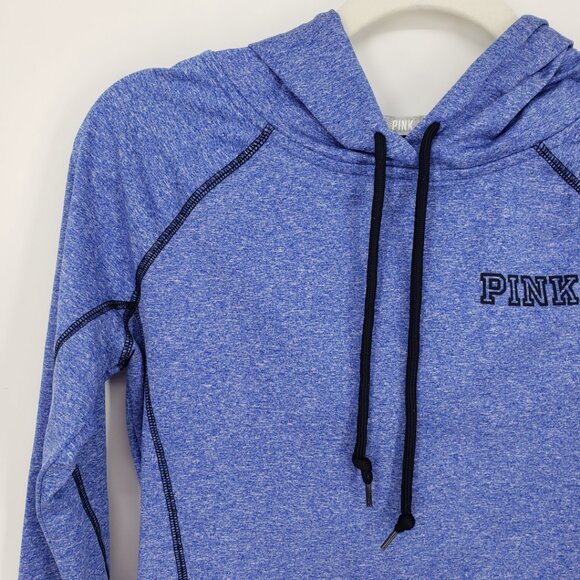 3/$25 Pink Victoria's Secret Hooded Long Sleeve Active Top S Hoodie Workout Blue - Picture 4 of 8